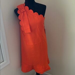 Victoria Beckham for Target Asymmetrical Dress in Vibrant Orange